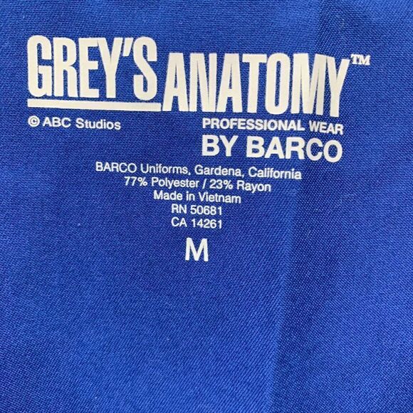 NWT Grey's Anatomy Scrub by Barco Blue Size Medium - Picture 3 of 5